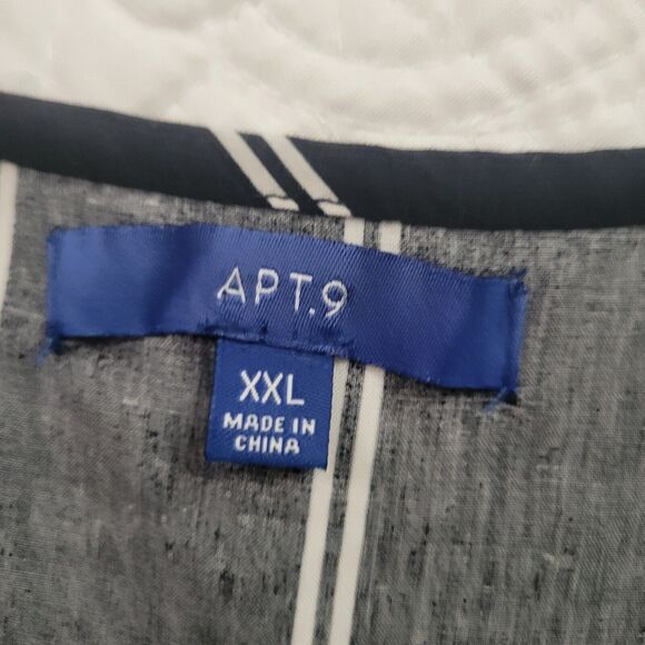 Apt 9 Double Pin Stripe Tank Top Black White XL - Picture 6 of 7